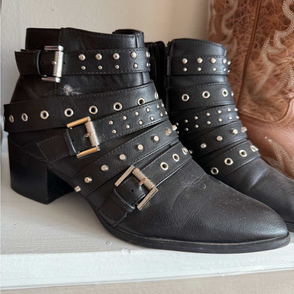 Studded Black Ankle Boots